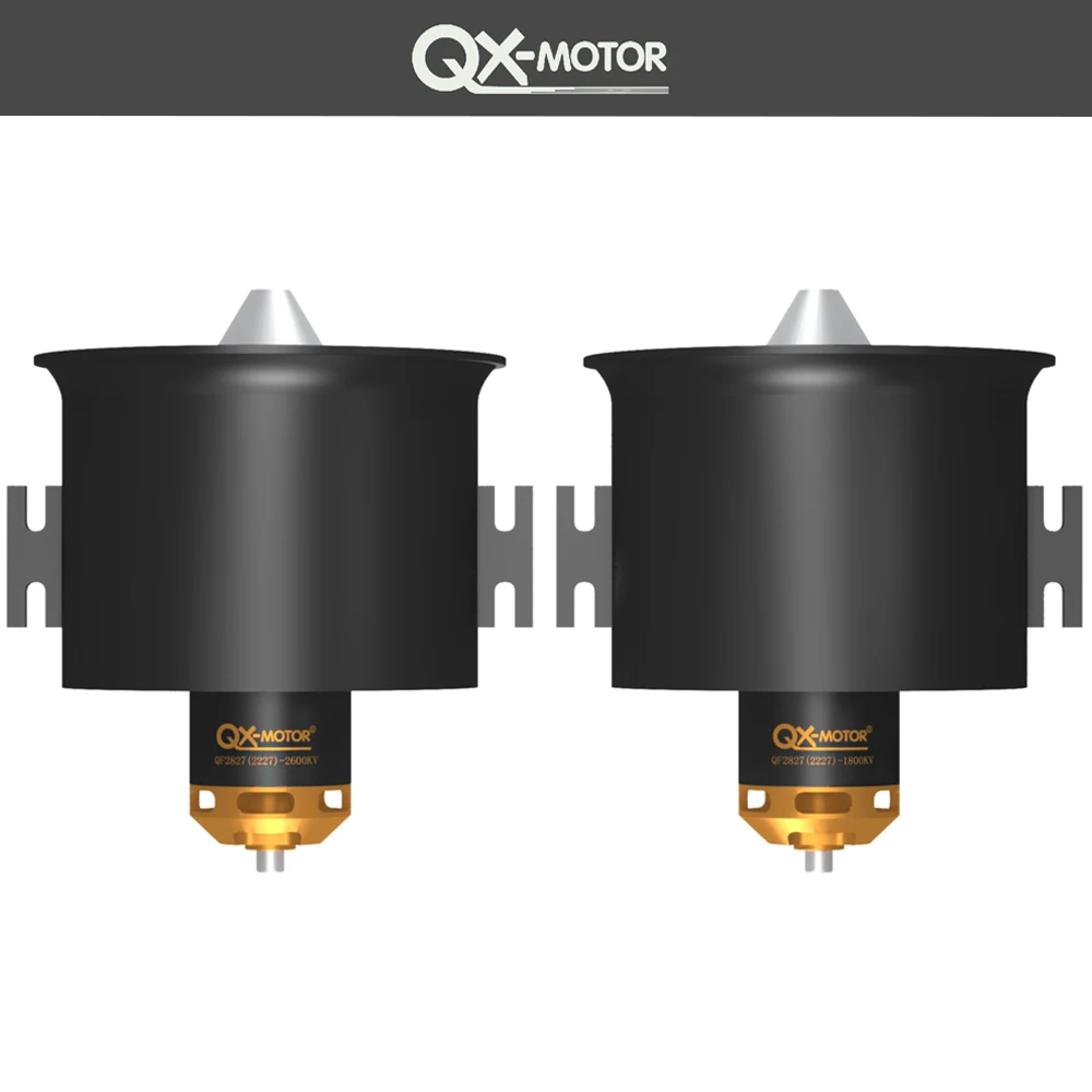 

QX-MOTOR EDF QF2827 70mm 12 Blades Ducted Fan with 2600KV/1800KV Brushless Motor use 60A/80A ESC for RC Multirotor Drone Parts