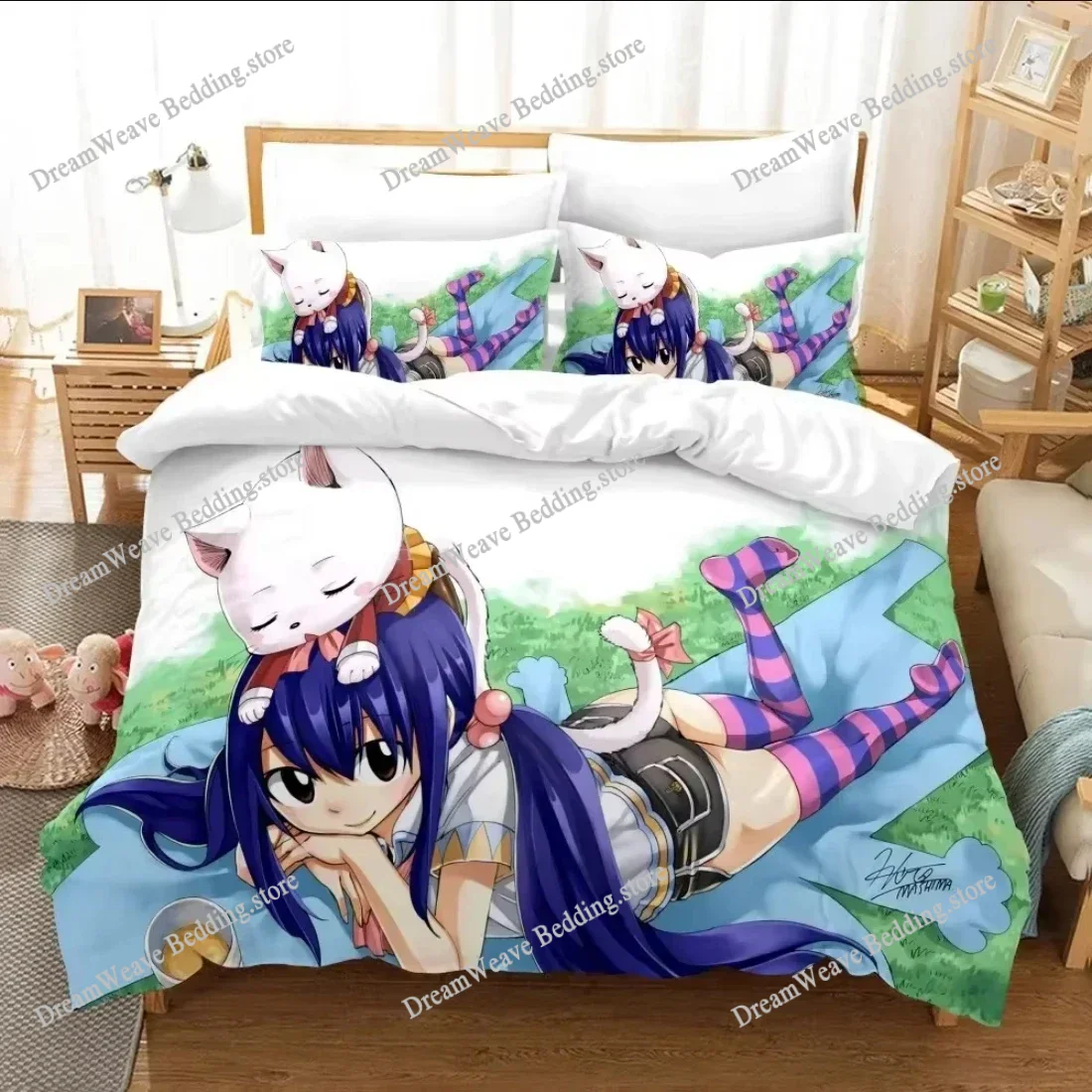 

3D Print Anime Fairy Tail Logo Natsu Bedding Set Boys Girls Twin Queen Size Duvet Cover Pillowcase Bed Boys Adult Home Textiles