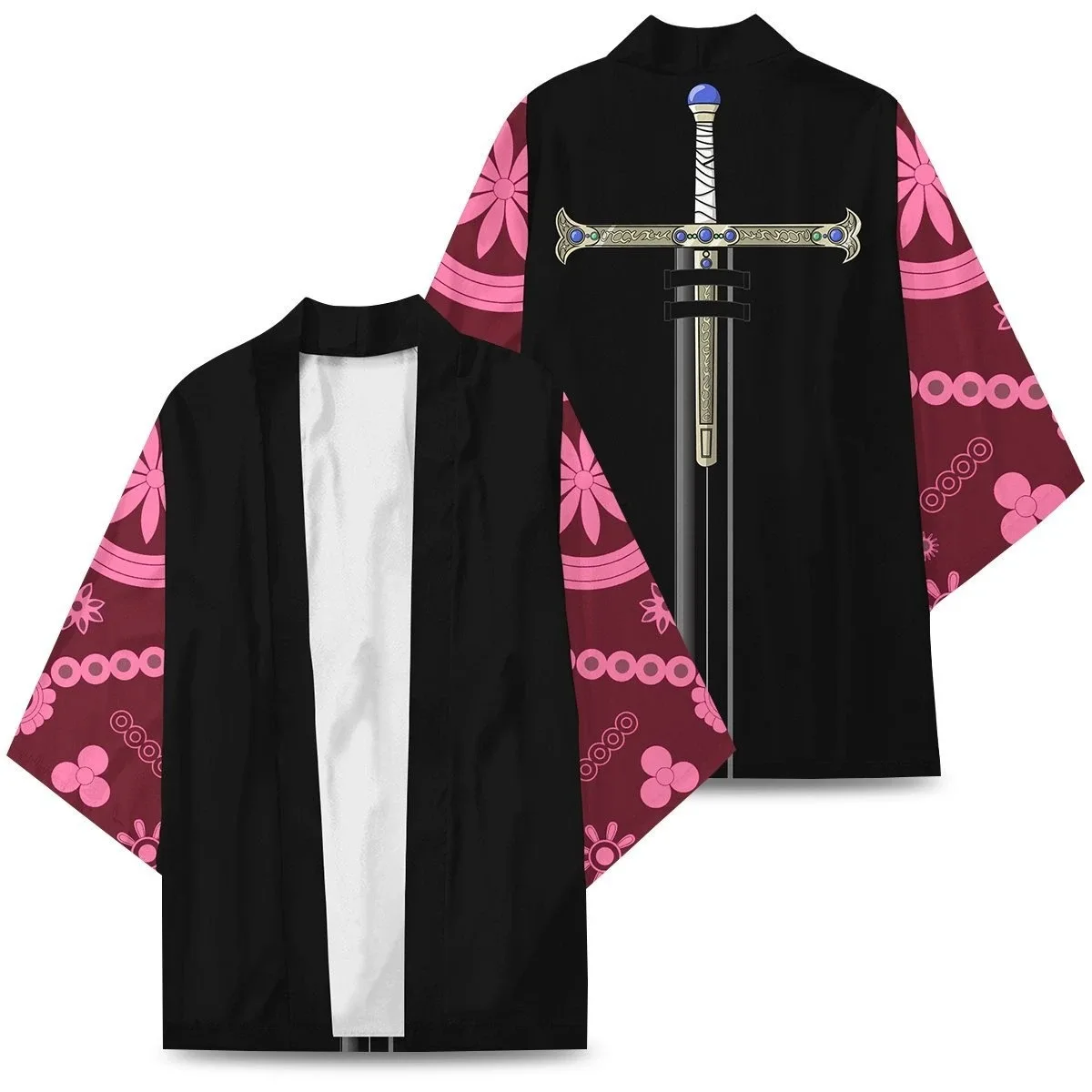Camiseta de girasol de Anime 3D, kimono Zoro luffy haori, abrigo Dracule Mihawk, disfraces de Cosplay, camiseta azul marino de almirante, Tops informales