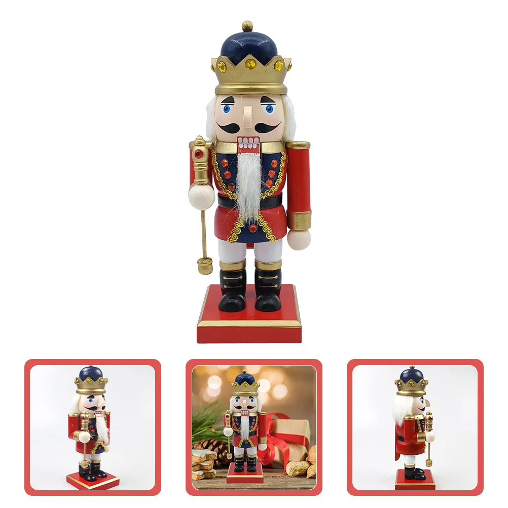 

Christmas Nutcracker Decor Wooden King Soldier Figure for Living Room Bedroom Shelf Table Centerpiece Xmas Home Decoration