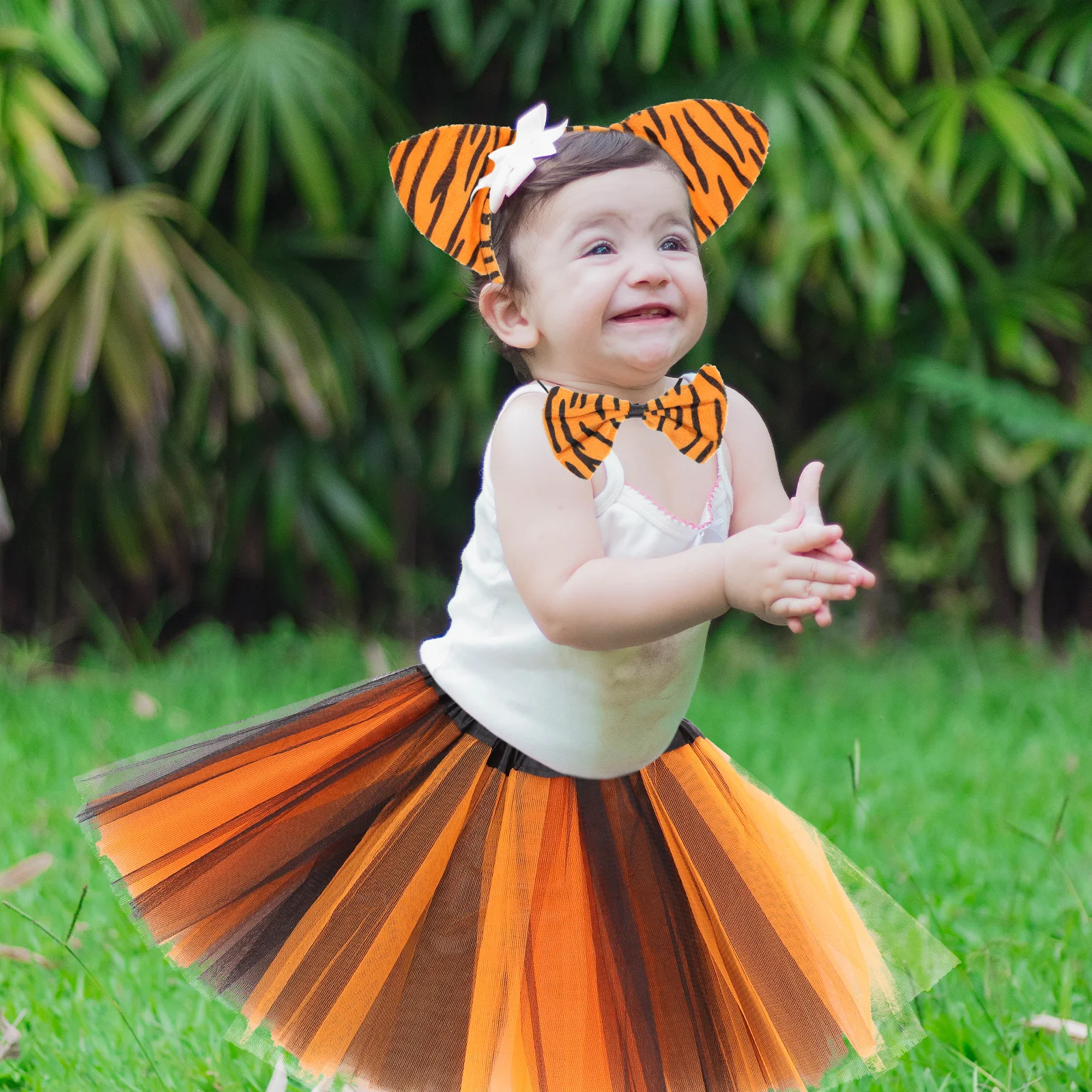 1Set Tiger Kostüm Set Leichte Einstellbare Fliege Rock Schwanz Stirnband Cosplay Party Leistung Requisiten Tiger Kostüm Set