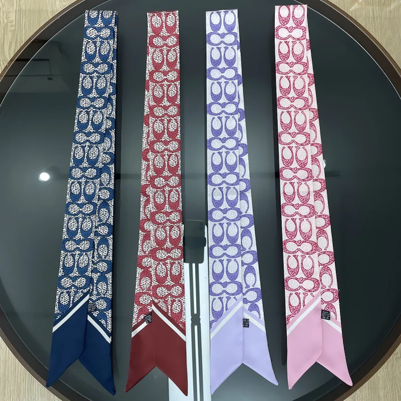 120cm Korean Style Extended Plain Small C Chain Ladies Decoration Tied Bag Silk Scarf Small Scarf Hair Band Ribbon