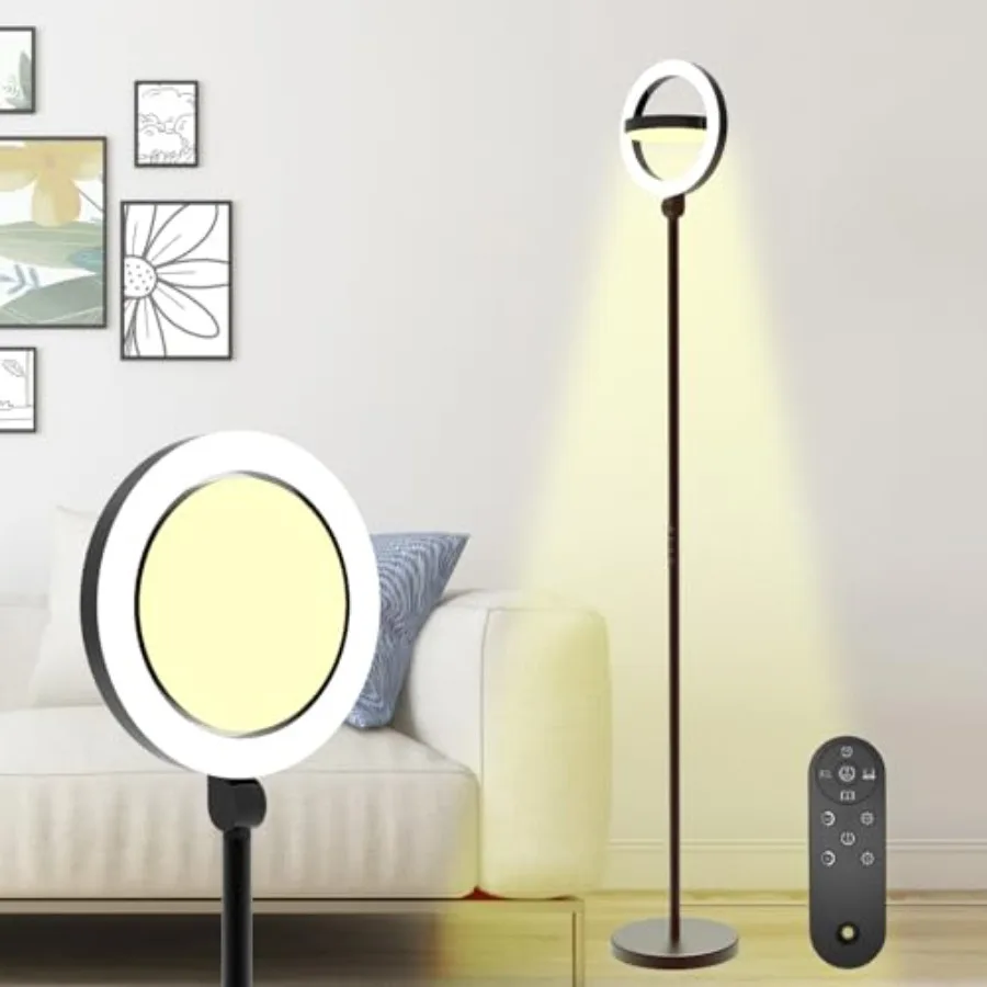 

36W 2500lm Super Bright LED Floor Lamp for Living Room 75.5 Inch Tall Stepless Dimmable Standing Lamp with Remote for Bedroom L