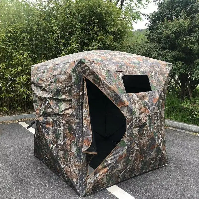 

Waterproof Camouflage Tents For Hunting Camping Tent With Window 150D Elastic Fabric 2-3 Persons Wide View Tent For Camp Hunting