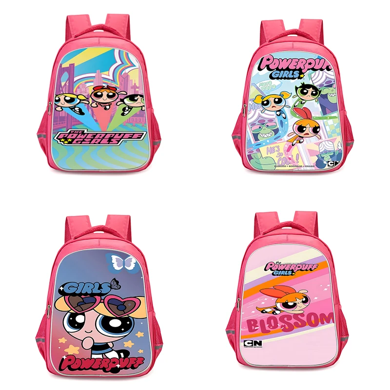 Sacs à dos d'anime pour filles Powerpuffs, sac à dos durable pour enfants, cadeau d'anniversaire pour étudiants, sacs d'école de camping mignons