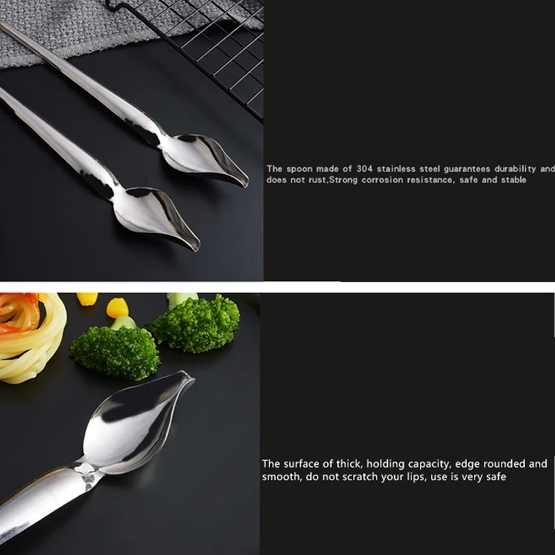 2 Pcs Stainless Steel Culinary Precision Drawing Deco Spoon Set, Sauce Drizzle Spoon Plate Decorating Spoon