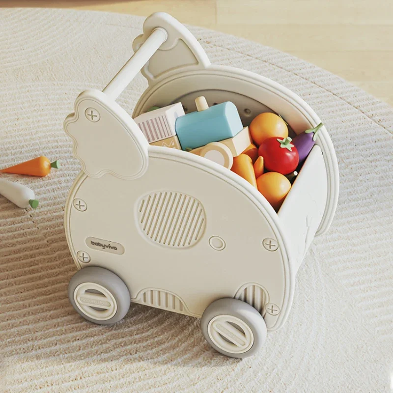 

Children's Shopping Cart Large Capacity Storage Cabinet Baby Toy Storage Rack Organizing Cabinet Household Trolley