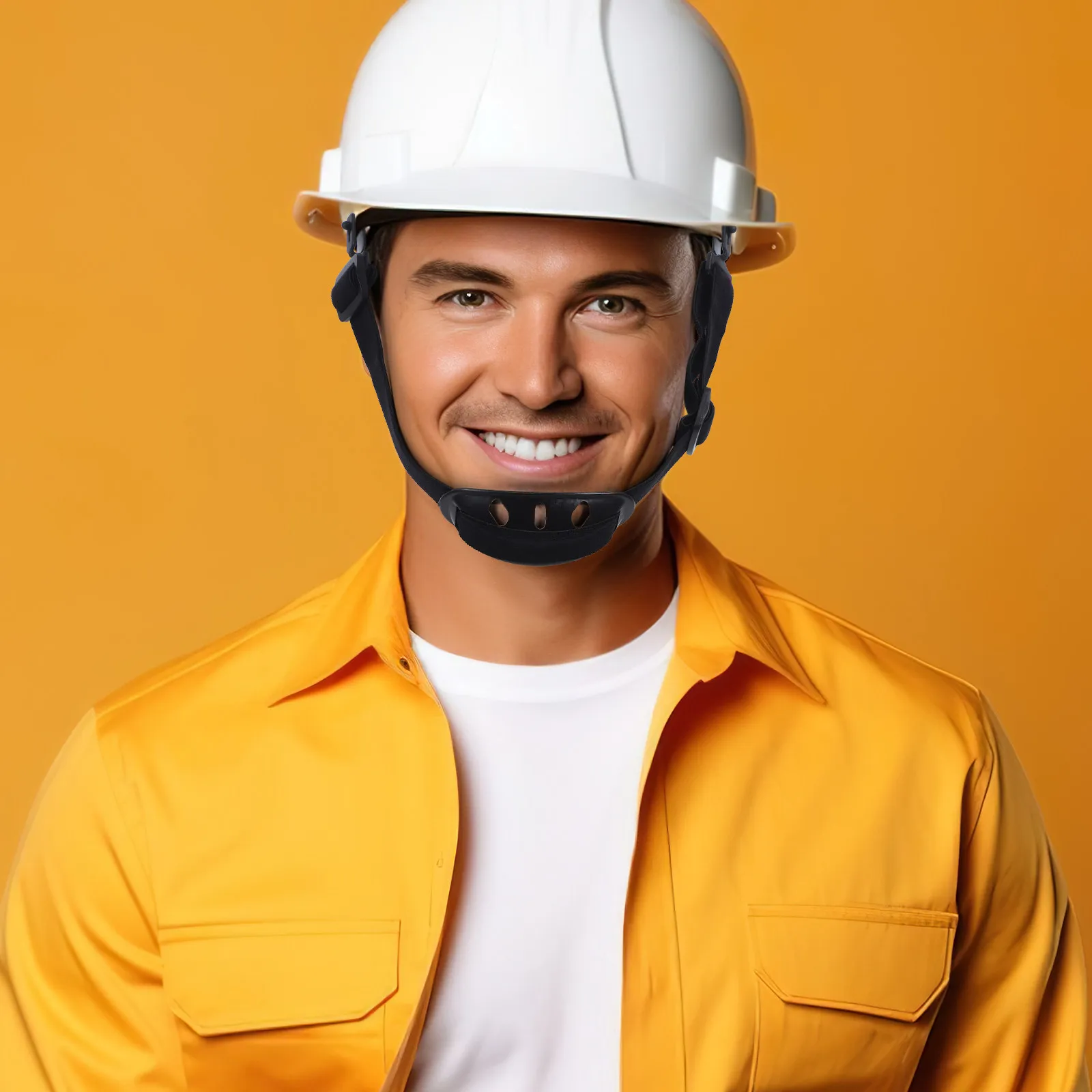 6 pcs Construction Hard Hat with Chin Strap – Safety Helmet for Work, Halloween, Christmas, New Year