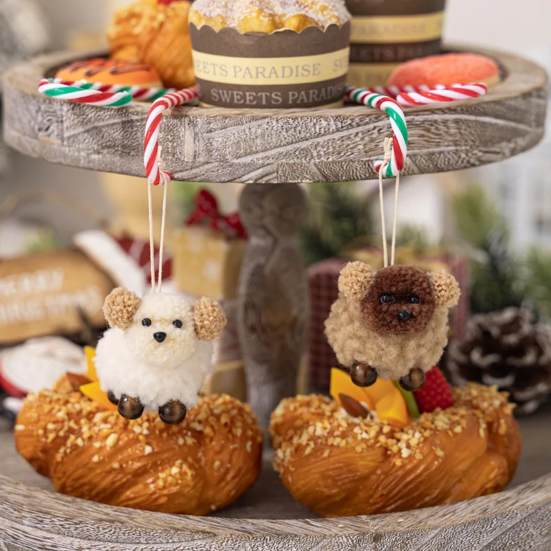 

Handmade Wool Felt Dog Christmas Tree Ornaments Adorable Puppy Hanging Decorations for Holiday Tree Decor Home Decorations Gift