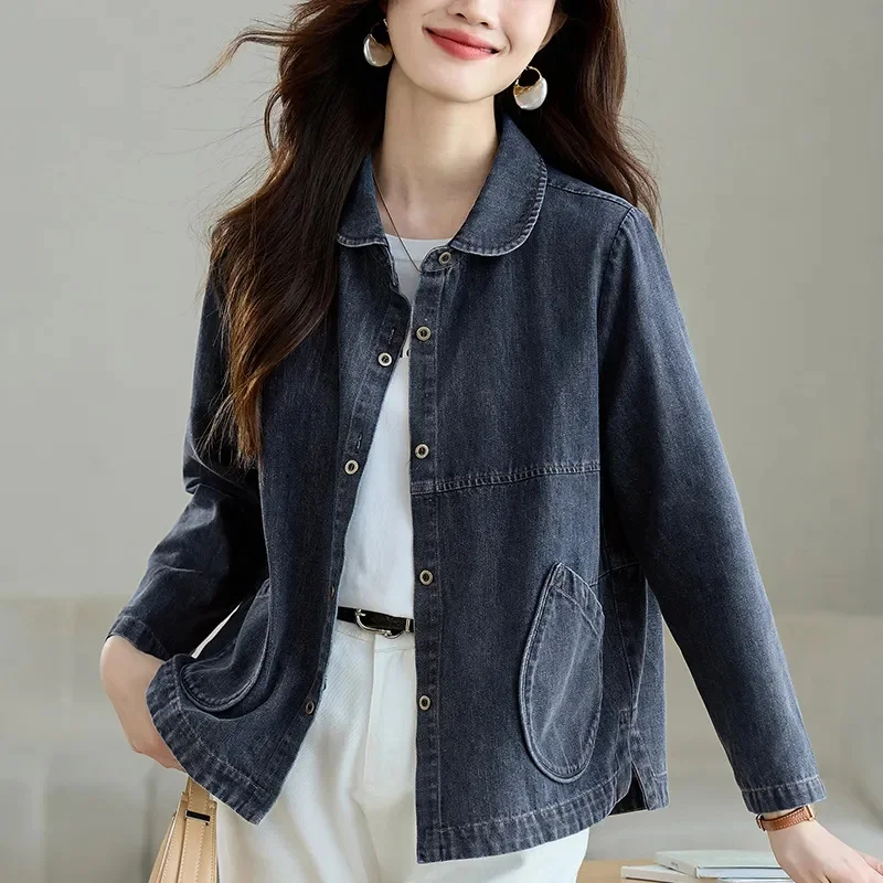 Women's Denim Jacket Coat 2026 Spring Autumn New Fashion Loose Versatile Retro Casual Top Outwear Female Short Cowboy Coat