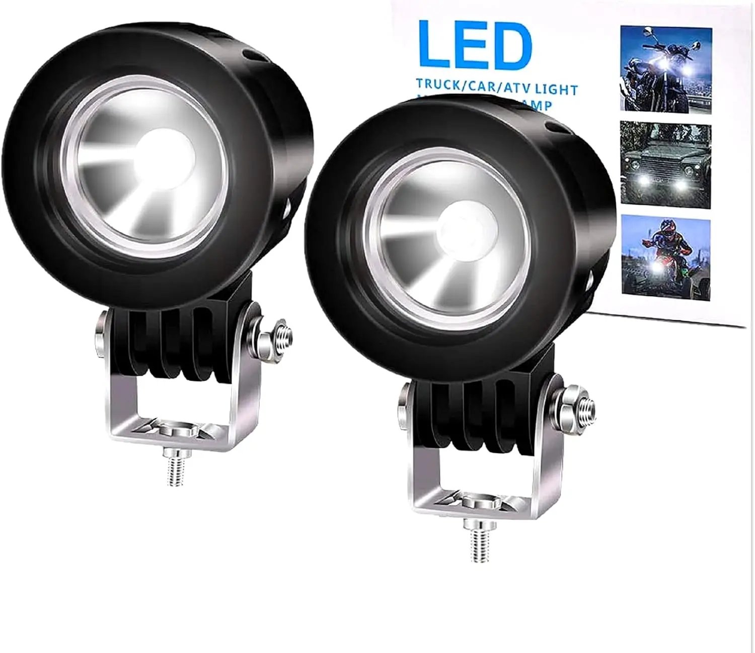 

Мотоциклетные фары, 2-дюймовые противотуманные фары для мотоциклов, светодиодные фары для вилки мотоцикла, квадроцикла, велосипеда, акцентное внедорожное освещение