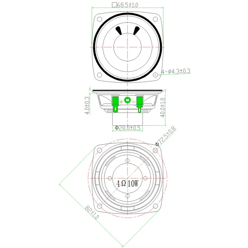 

4Ω 10W Audio Speaker 66mm 2.5 Inch Bass Multimedia Loudspeaker DIY Sound Speaker with Fixing Hole for Home Theater HOT