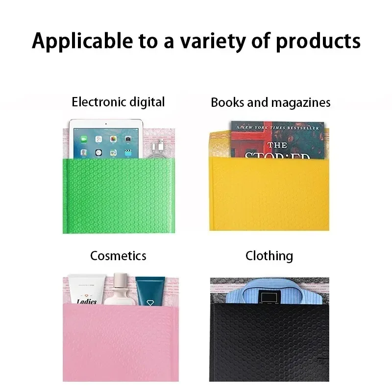 20 Pcs Black Bubble Packaging Envelope Mailing Envelopes Mailer Poly Green Envelope for Shipping Self Seal Bubble Bag Padding image 3