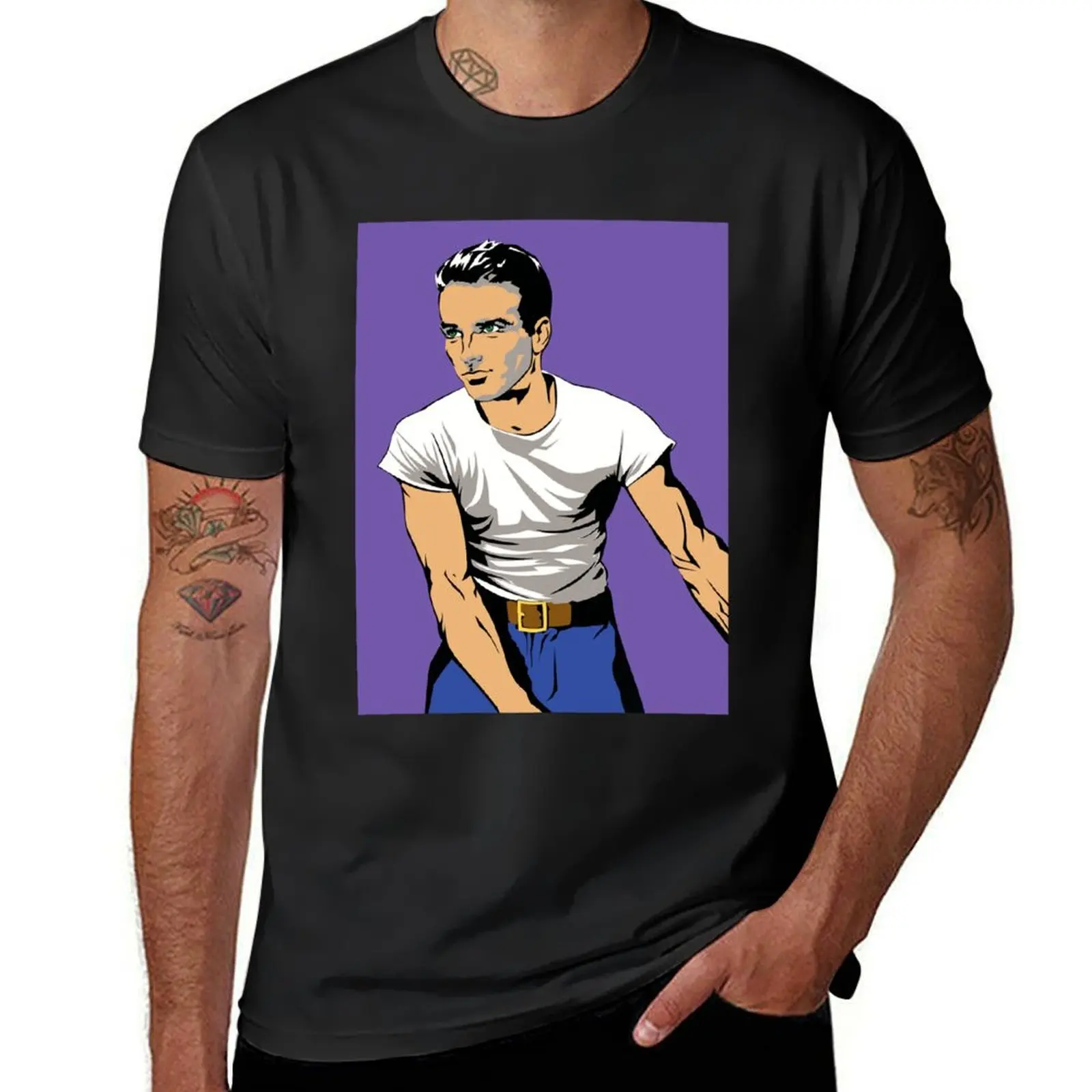 Vintage Montgomery Clift Cut Paper On Board Awesome For Movie Fans T-Shirt graphics blacks heavy weight t shirts for men