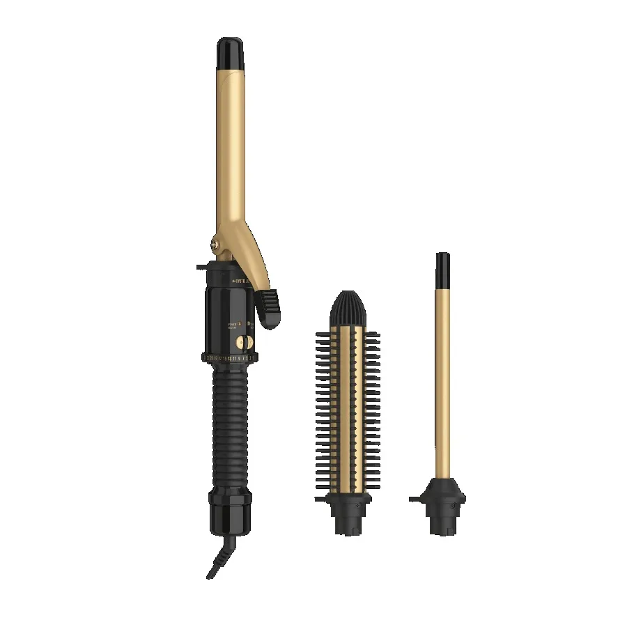 

Instant Heat Multi-Attachment Styler with 3 Barrels for Textured Hair Offers 25 Heat Settings for Versatile Styling in Salon-Qu