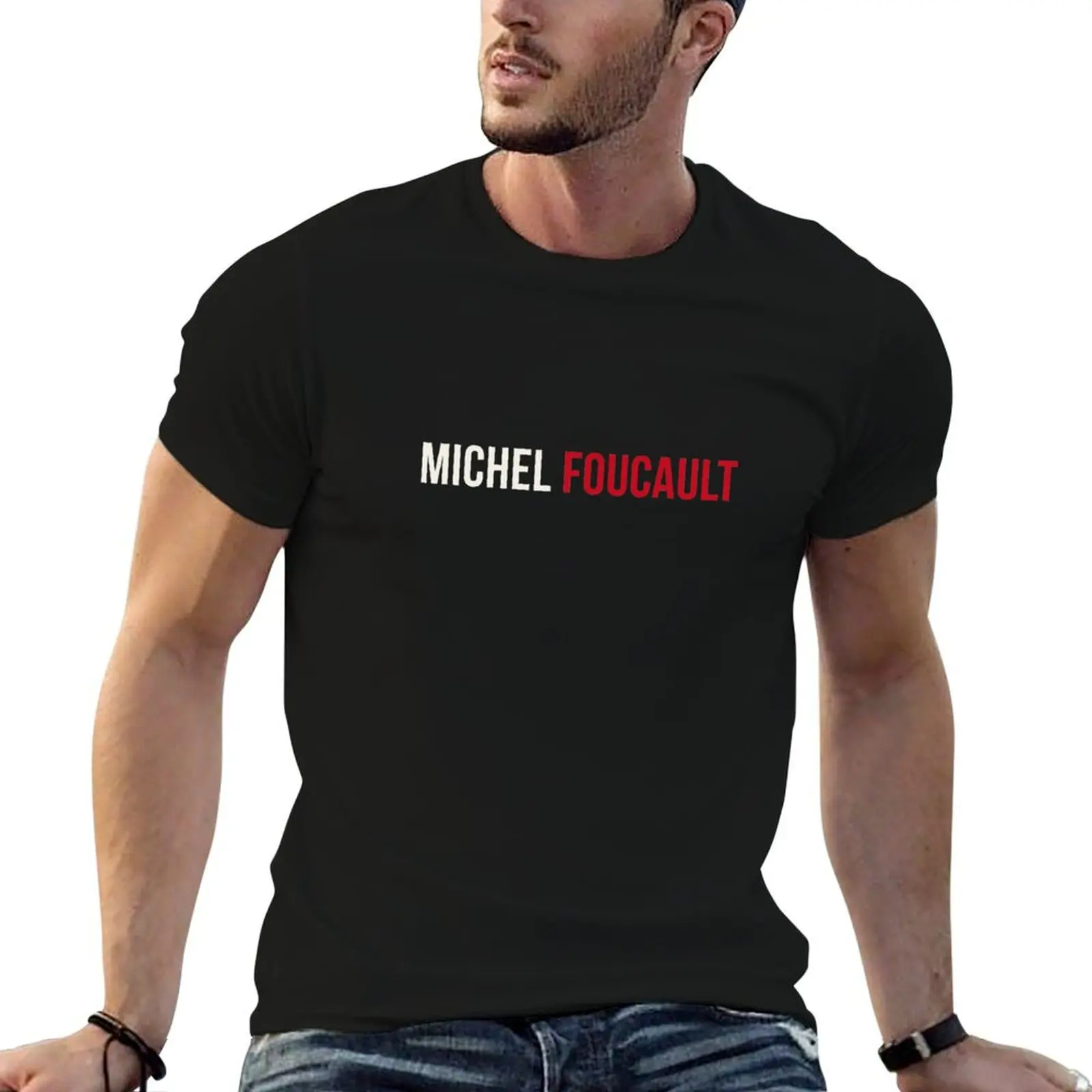 

Michel Foucault T-Shirt plus sizes oversized graphic tee mens t shirt