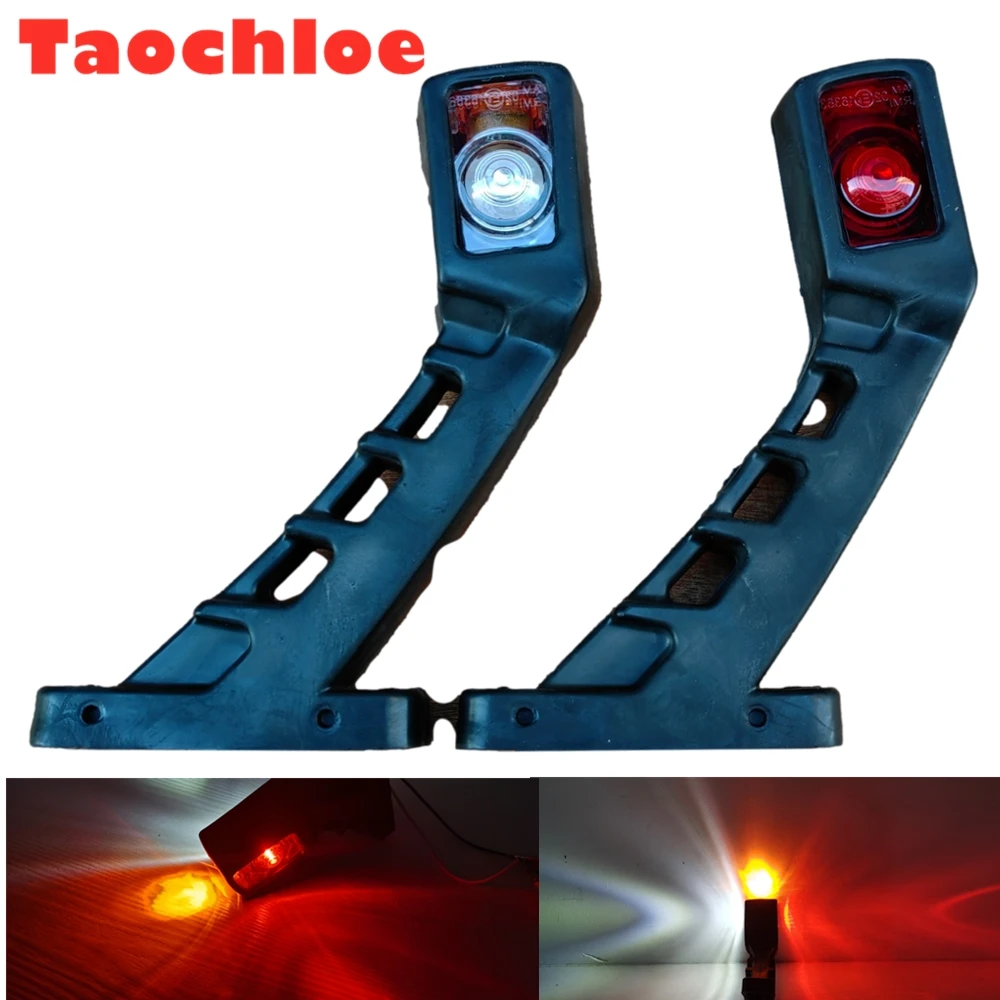 1pair 3face 10-30V Truck Trailer Auto 4LED Side Marker Lights Stop Lamp Indicator Light Turn Signal Light external lights Van E9