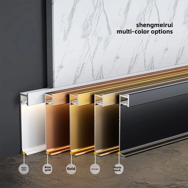 Modern 45 Degree Angle LED Baseboard Downward Illuminated Base with Light Trough for Office & Apartment Projects
