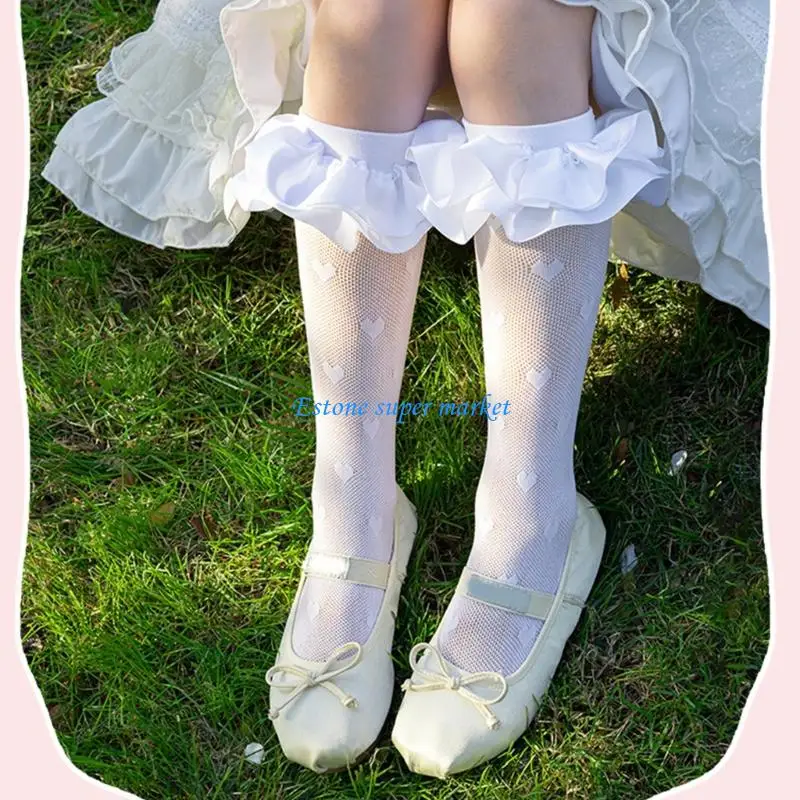 

090B Носки с кружевным акцентом, мягкая дышащая ткань, носки для девочек, штабелируемые чулочно-носочные изделия
