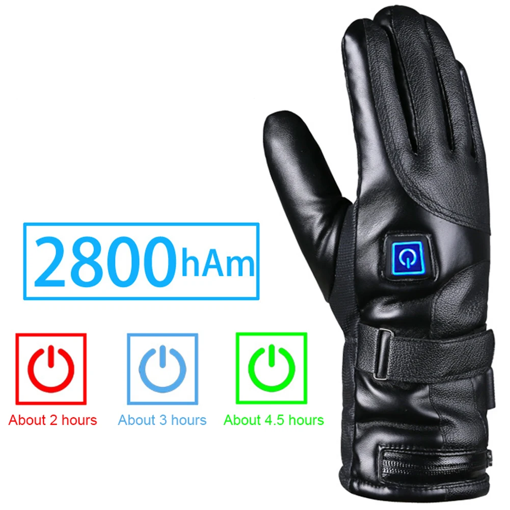 Guante con calefacción eléctrica para hombre y mujer, forro con batería recargable, para montar, esquí, snowboard, ciclismo, guantes finos