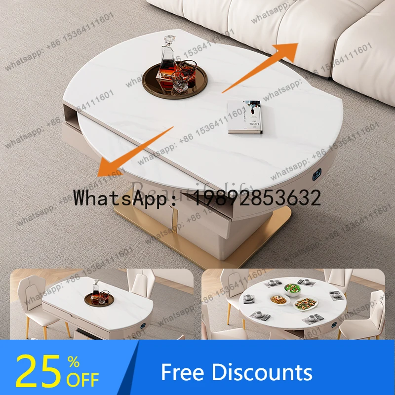 

Small household smart voice-activated lifting coffee table dining table dual-purpose
