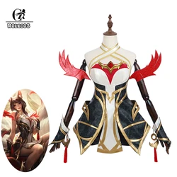 ROLECOS LOL Risen Legend Ahri Cosplay Costume Game LOL Nine Tailed Demon Fox Ahri Outfit Halloween Women Suit