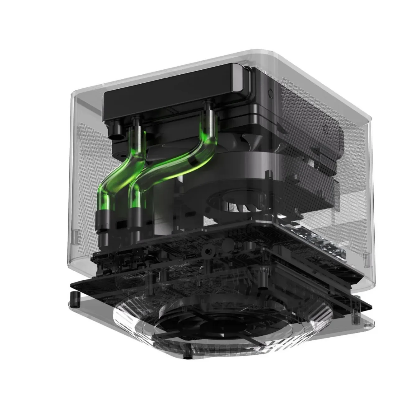 

Water-cooled m icro mini host 6600/4060 unique game compu ter DDR5