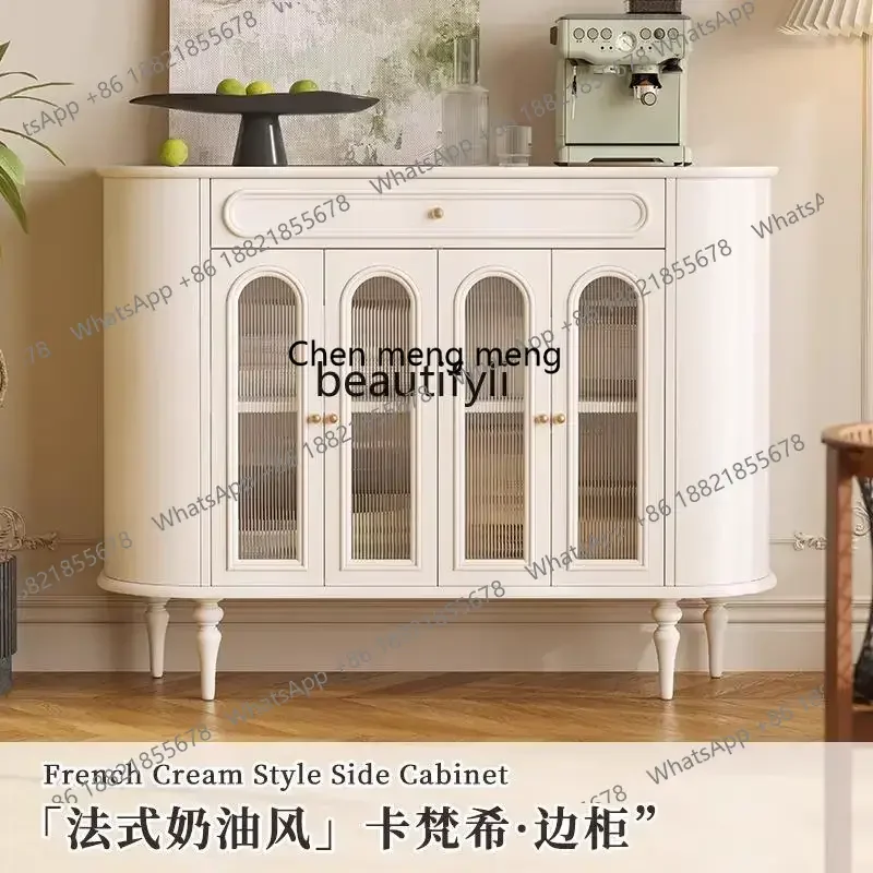CC182French retro side cream tea household dining room cupboard black kitchen storage cabinet R