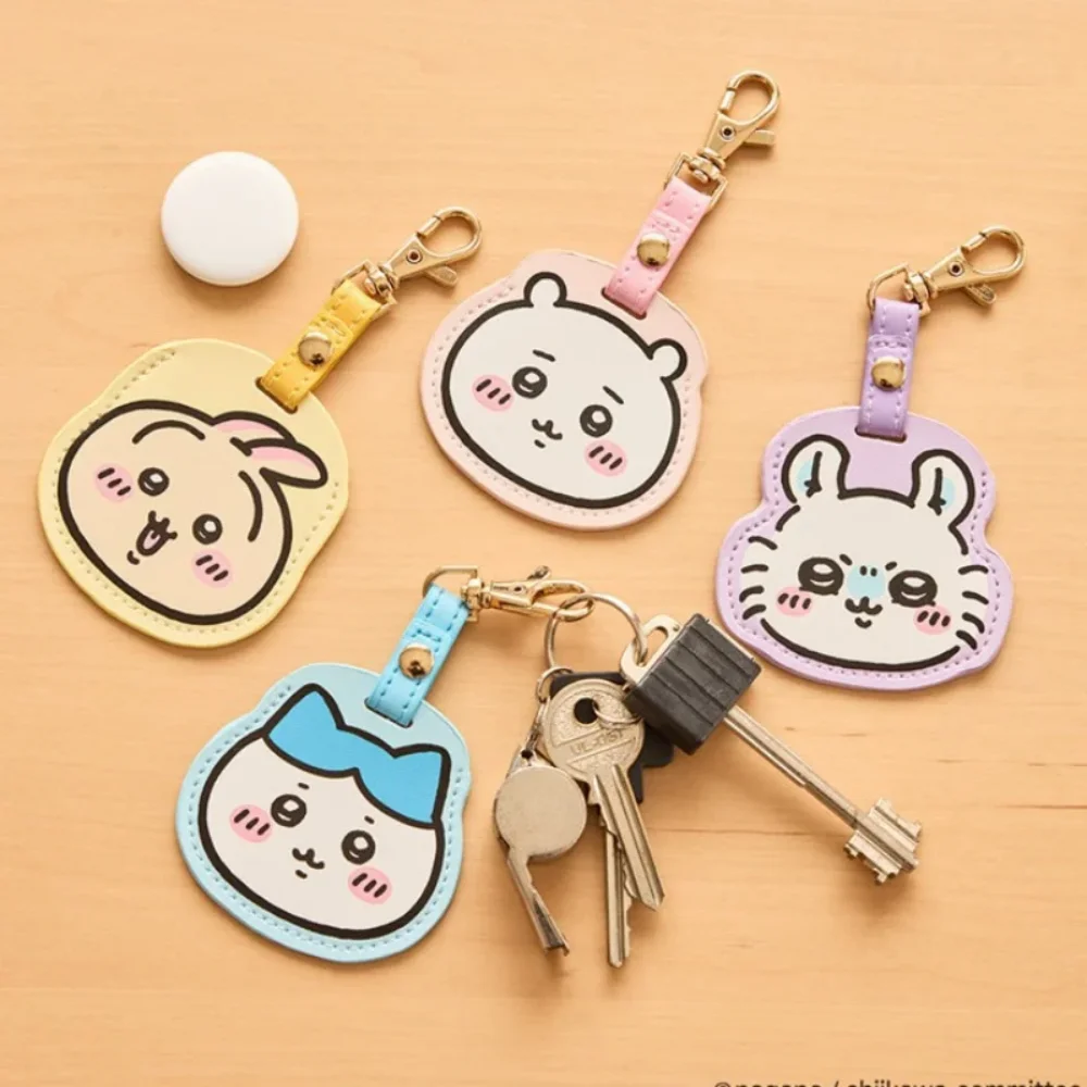 Chiikawa Access Control Card Cover Keychain PU Leather Anime Hachiware Usagi Sensing ic Card Elevator Card Protective Sleeve