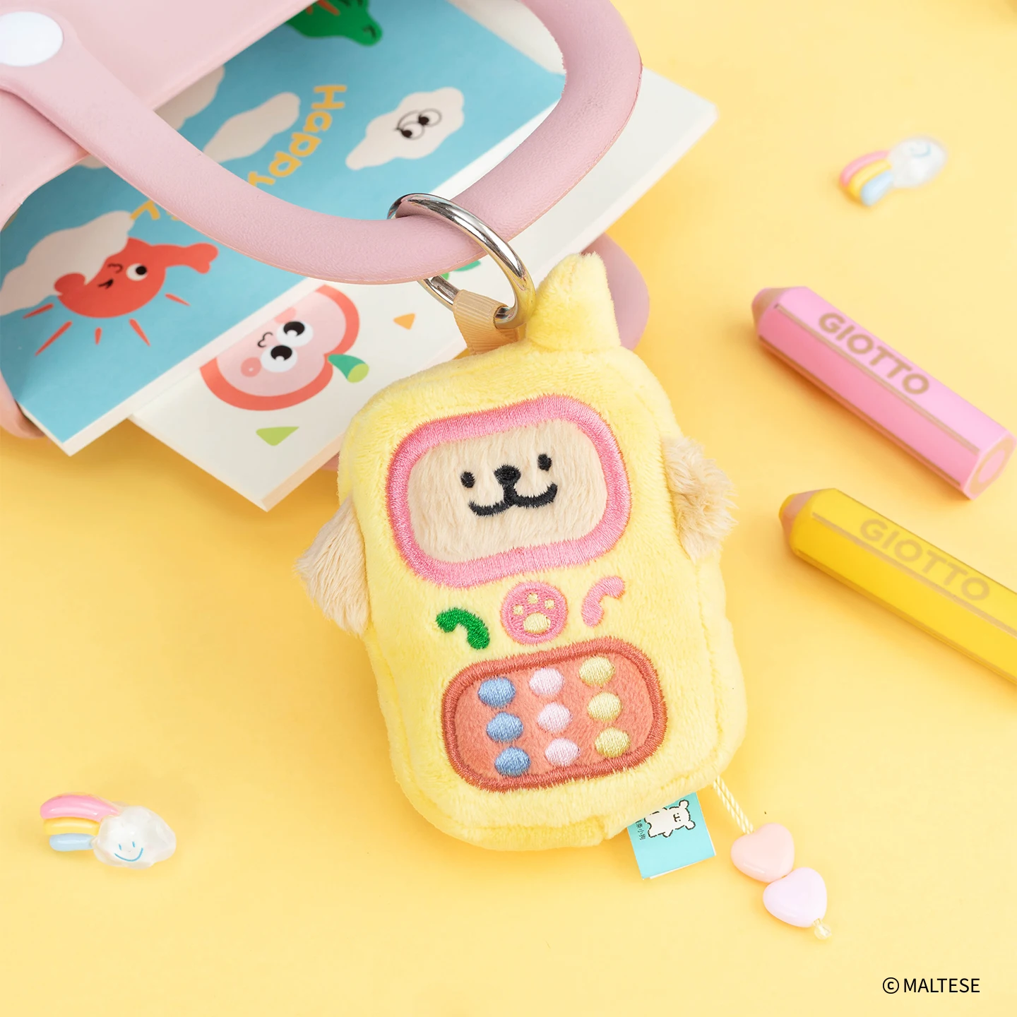 En Stock, serie maltesa auténtica, figura esponjosa de dibujos animados Kawaii, muñeca, mochila, llavero con dije, figura bonita, regalo de cumpleaños para pareja