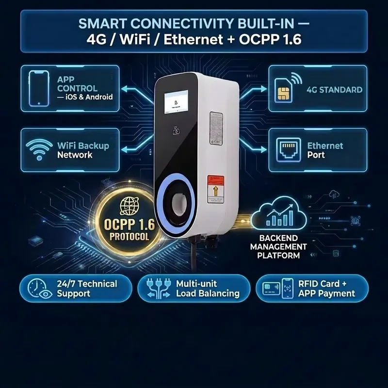 for EONDRIVE Type 2 Type 1 GBT Wall Mounted AC Electric Vehicle Charging Station for New Energy Vehicle Parts EV Charger