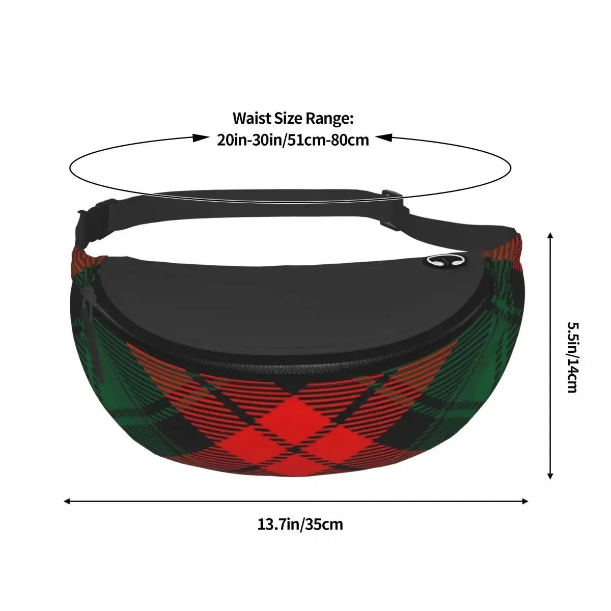 Copy Of Claus Pattern Printed Waist Bags Merry Christmas Unisex Fanny Pack Casual Travel Banana Bags Belt Pouch