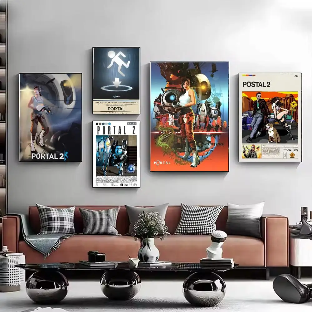 Famous Game P-Portal 2 Poster HD Wall Art Aesthetic Home Decor for Living Room Bedroom Café Office Stylish Gift