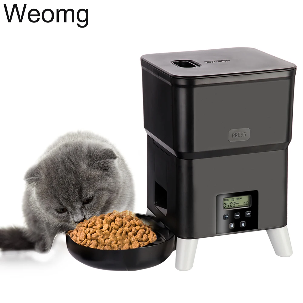 Automatic Pet Feeder For Cats Button Smart Slow Dog Feeder With Large Capacity Timing Cat Dry Food Dispenser Feeding Bowl