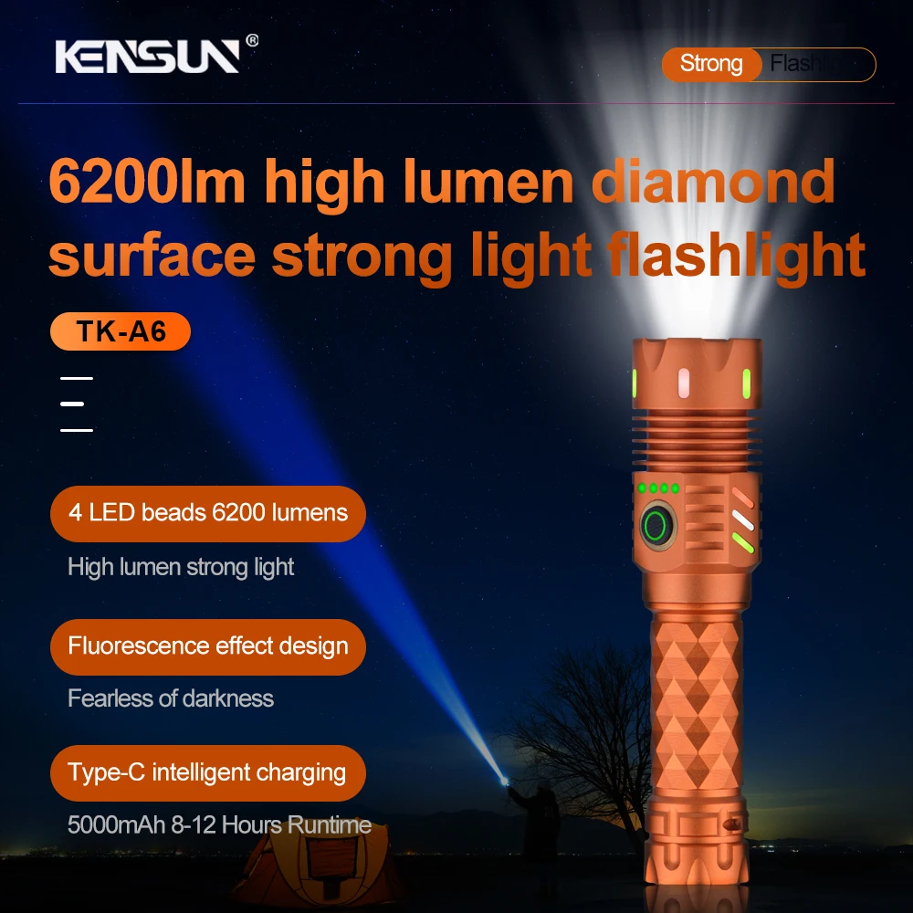 6200lm高ルーメン強力4led懐中電灯usb充電式強力ライト戦術トーチアウトドアキャンプパトロールランタン用