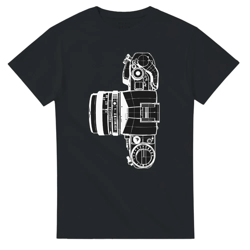 Vintage Camera T-Shirt Photographer Gift Photography Shirt Minimalist Design Cotton Unisex Tee Graphic T Shirts Men Clothing Top