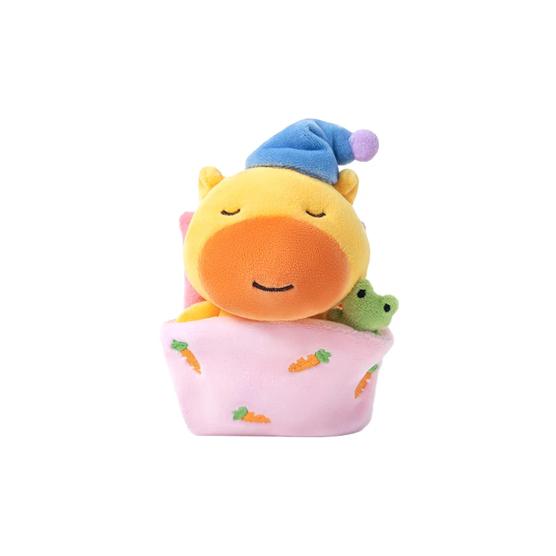 

New 10cm Happy Sleeping LuLu Capybara Plush Toys Delicate Cute Cartoon Pajamas Capybala Pendants Lovely Mini Desktop Pets