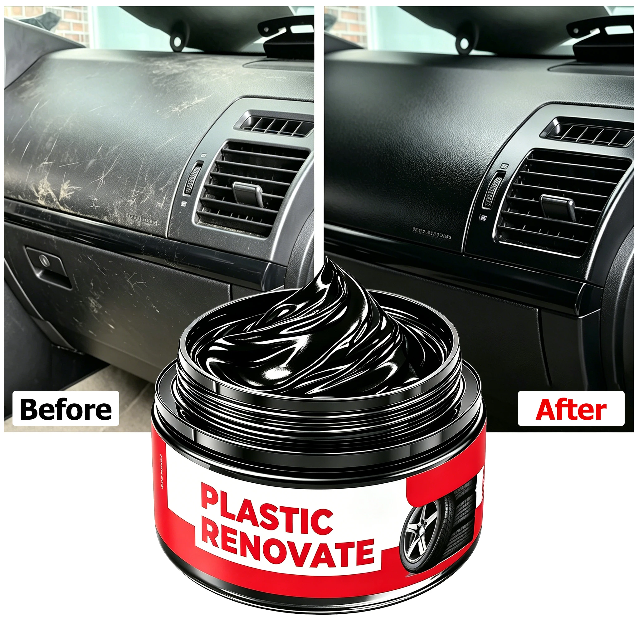 Car Interior Plastic Leather Scratch Repair Paste Anti-Aging Paste Automotive Tires Seats Steering Wheel Polishing Wax