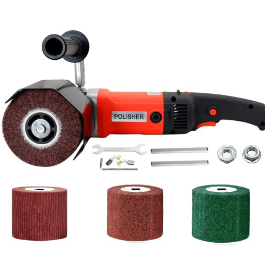 

1400W Electric Burnishing Polishing MachineElectric Sander Polisher With 4 Burnishing Wheels (80# 120# 240# 320# for Metal and
