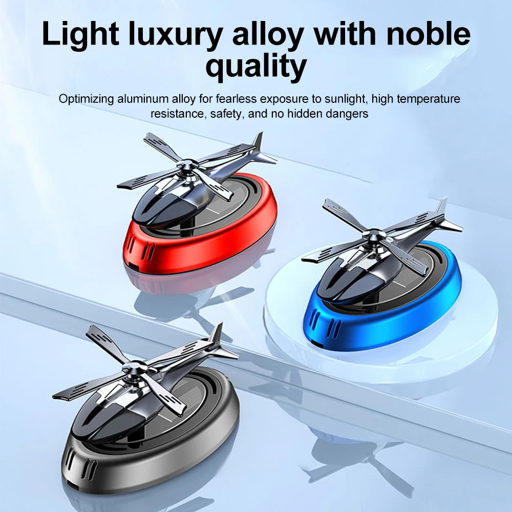 Solar Rotating Helicopter Aromatherapy Car Air Freshener Solar Alloy + Abs Wooden Aromatherapy Car Aromatherapy Freshener