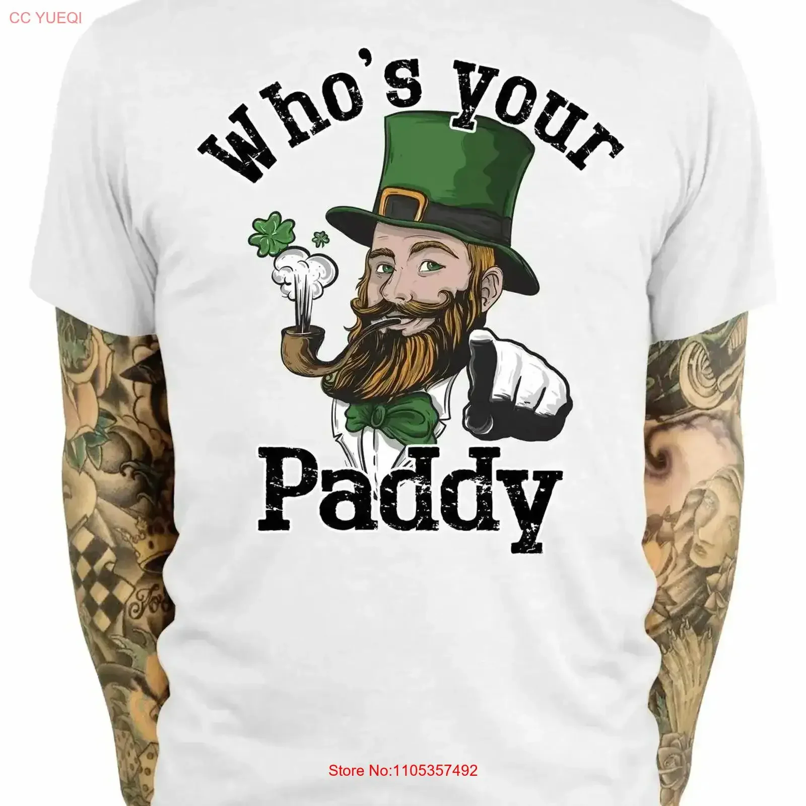 Who's Your Paddy T Shirt St Patricks Day Funny Top Ireland Joke vintage Washed Soft Unisex Slightly Breathable Stretched