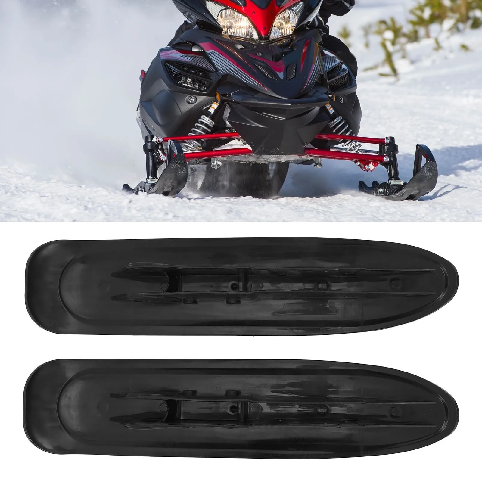 Snowmobile Front Sled 1 Pair Strong Support Nylon High Toughness Tires To Skis Conversion Set Fast Sliding for Go Kart for ATV