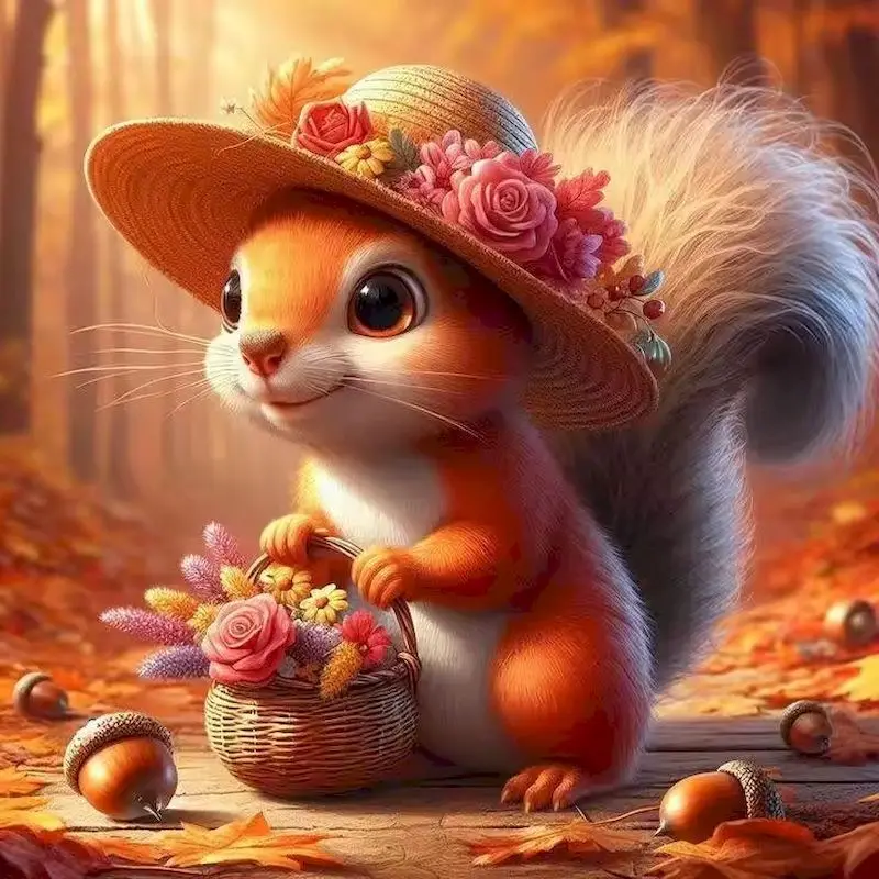 

GATYZTORY Diamond Painting Animal Squirrel New Arrival Mosaic Cartoon Full Square Round Diamond Embroidery DIY Wall Art