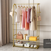 Boutique Portable Clothes Drying Rack Metal Golden Minimalist Bedroom Clothes Rack Detachable Balcony Cabideiro Nordic Furniture