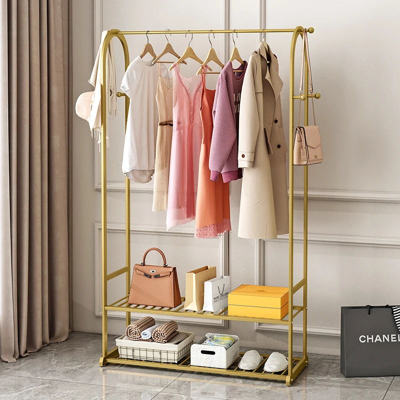 Metal Boutique Portable Rack Clothes Drying Golden Minimalist Bedroom Clothes Rack Detachable Balcony Cabideiro Nordic Furniture