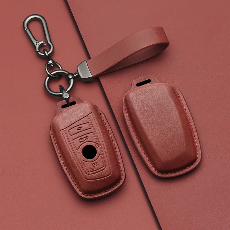 

Leather Car Key Case Same Color Interior Fob For BMW F10 F20 F30 G20 G30 F15 F16 G01 G02 G05 G07 X1 X3 X4 X5 X6 1 3 5 7 Series