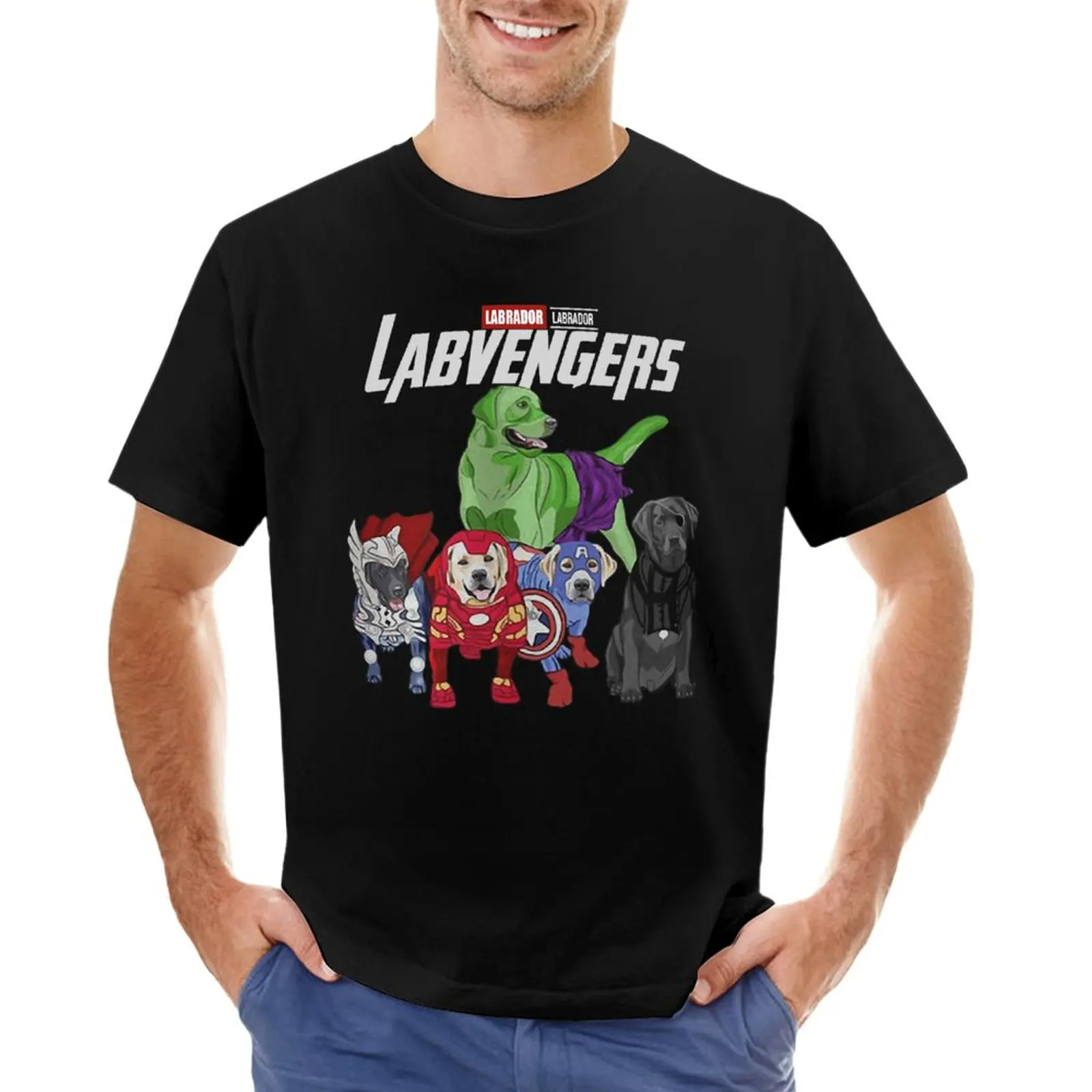 

Рубашка Лабрадора Labvengers, дизайнерская футболка для мальчика, аниме футболка, мужские футболки, повседневные стильные