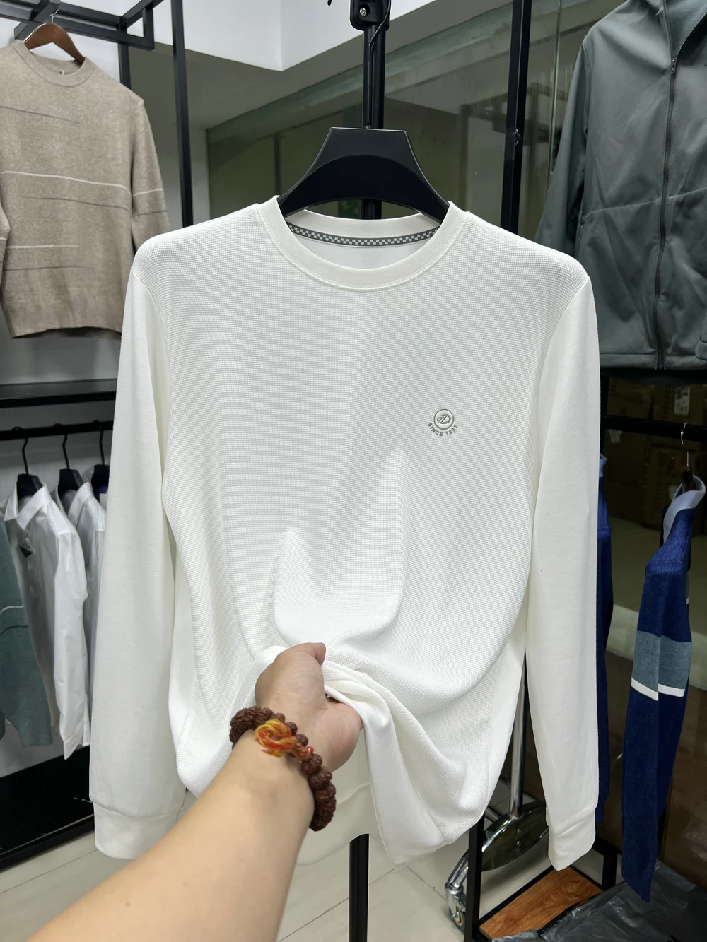 

Толстовка DongJia Long Sve Crew, повседневная, мягкая, приятная к телу, весна-осень, с узором в стиле флейтинг, из комбинированной ткани, модная...