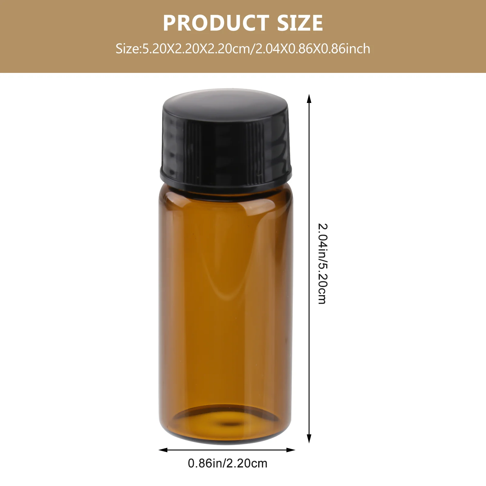 15Pcs Mini Glass Bottles 10Ml Brown Screw Top Reagent Vials Portable Non-Spill Sample Containers for Essential Oil Lab Liquid