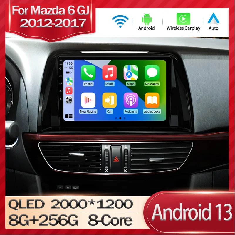 

Android 13 Car Radio For Mazda 6 Ⅲ GL GJ Atenza 2012-2017 Multimedia Video Player stereo Carplay Android Auto GPS Navigation DSP